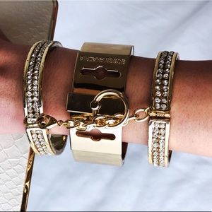BCBG Bold Cuff Bracelet with set of smaller cuffs